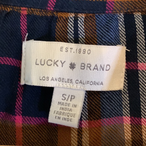 NWT Lucky Brand Button Down Split Back Plaid Tunic Small - Picture 3 of 7